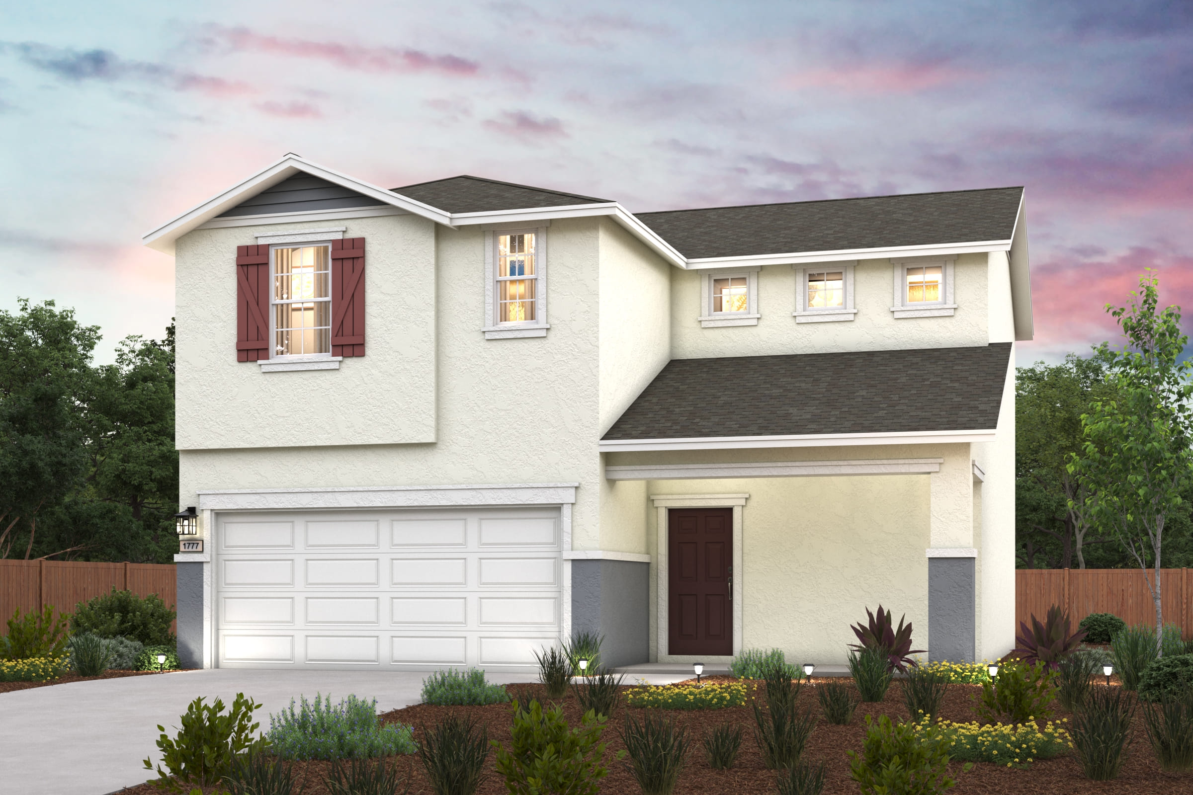 A house with a garage.