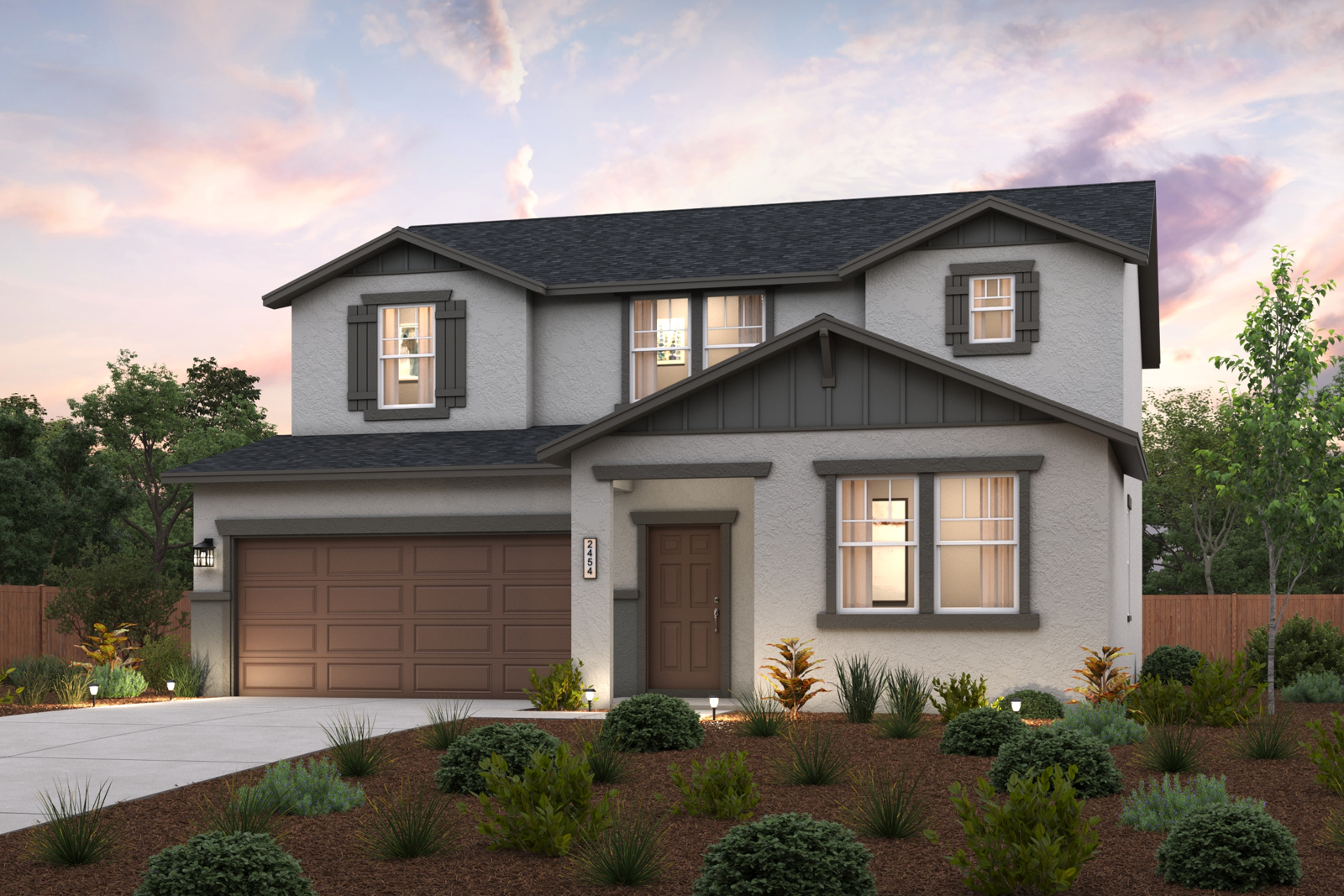 A house with a large front yard.