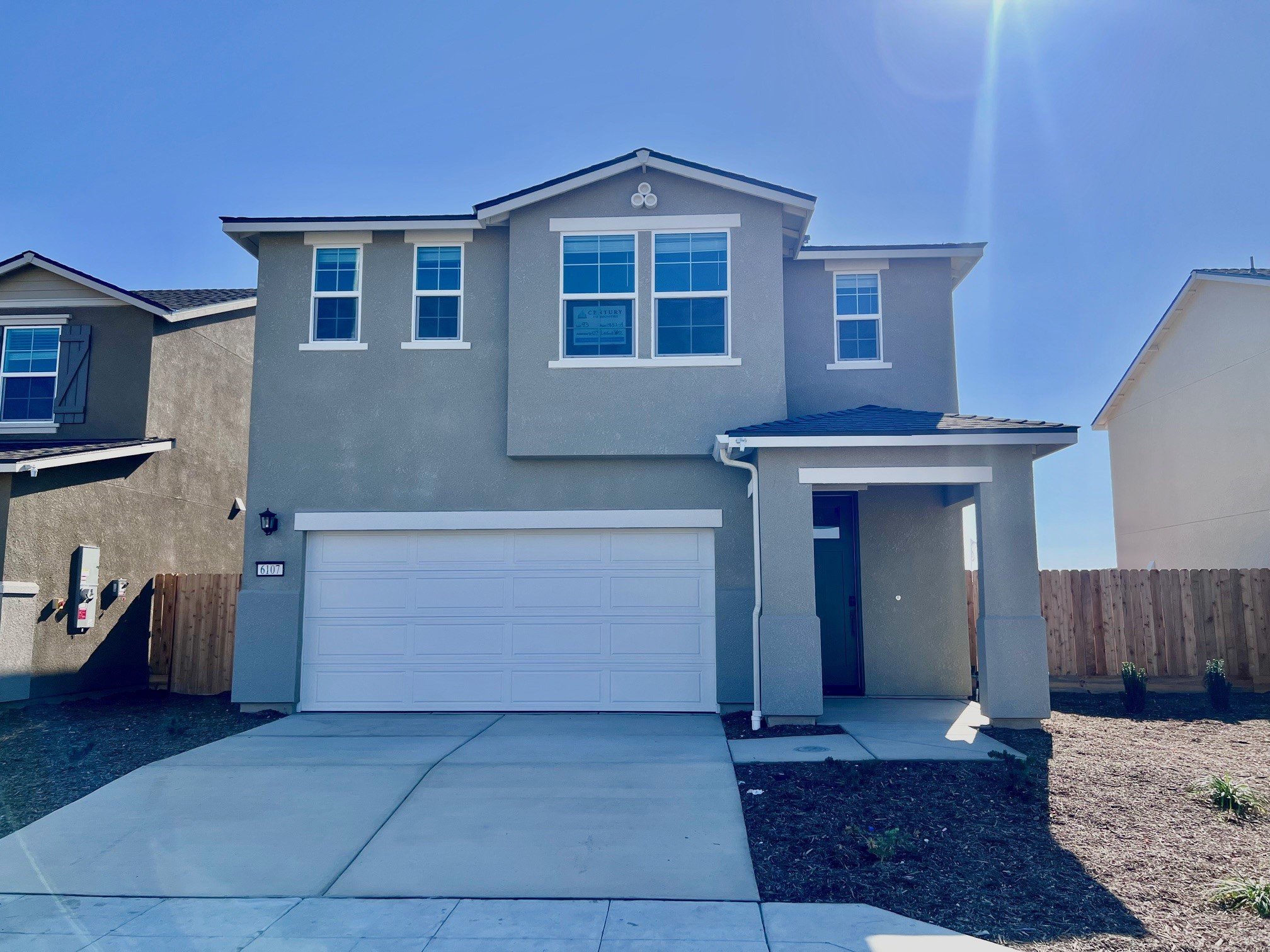 A house with a garage.