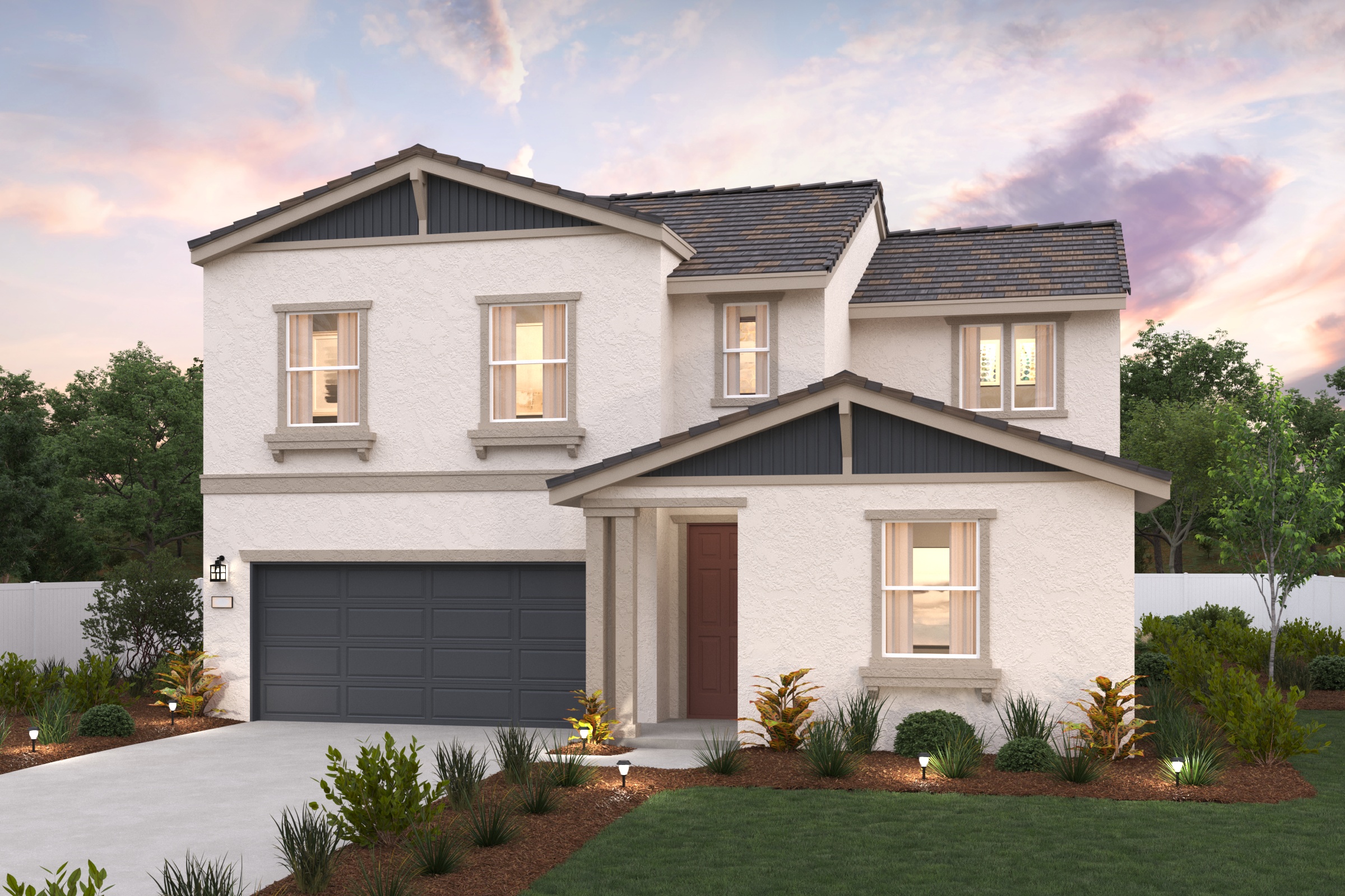 A house with a garage.