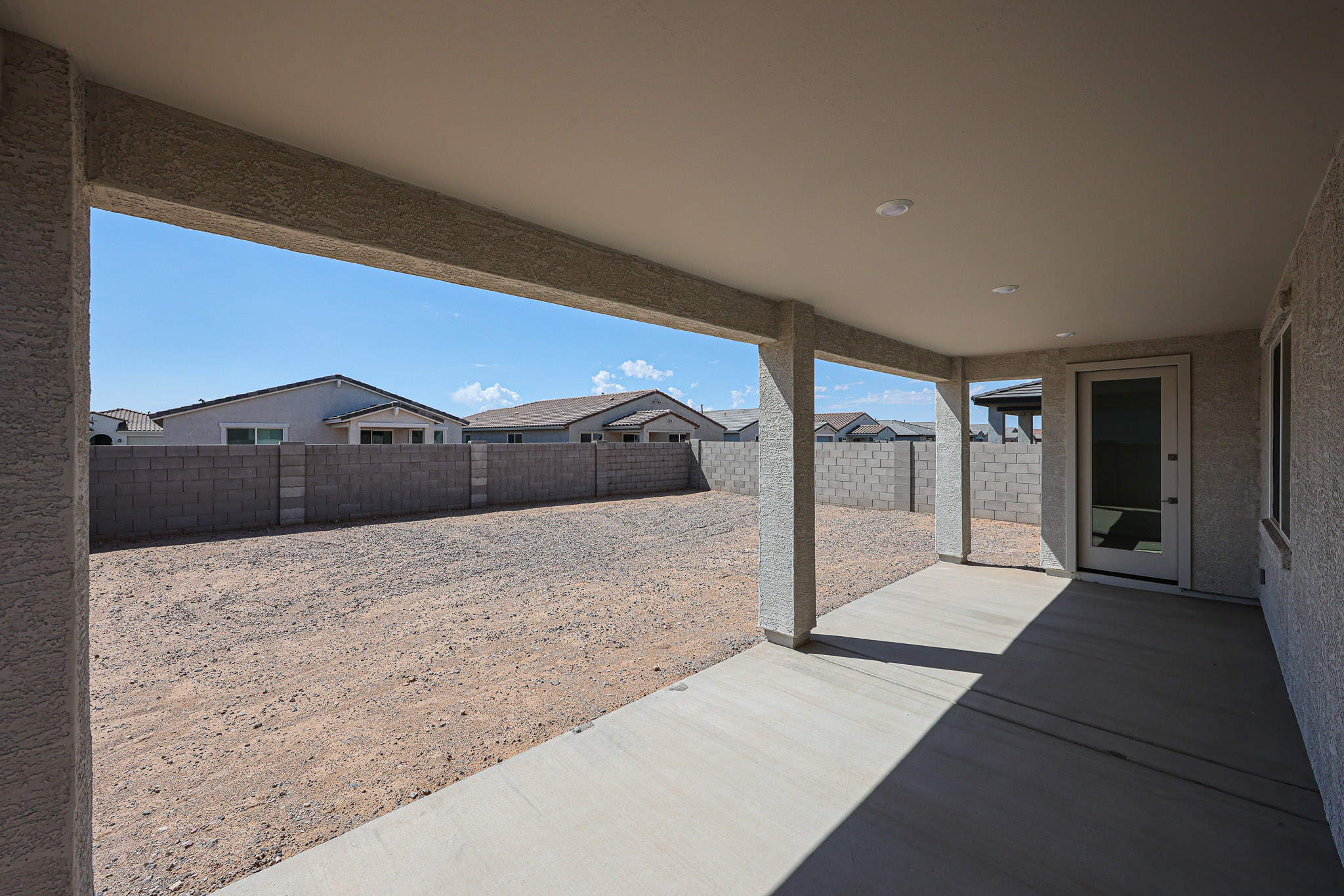 A building with a fence.
