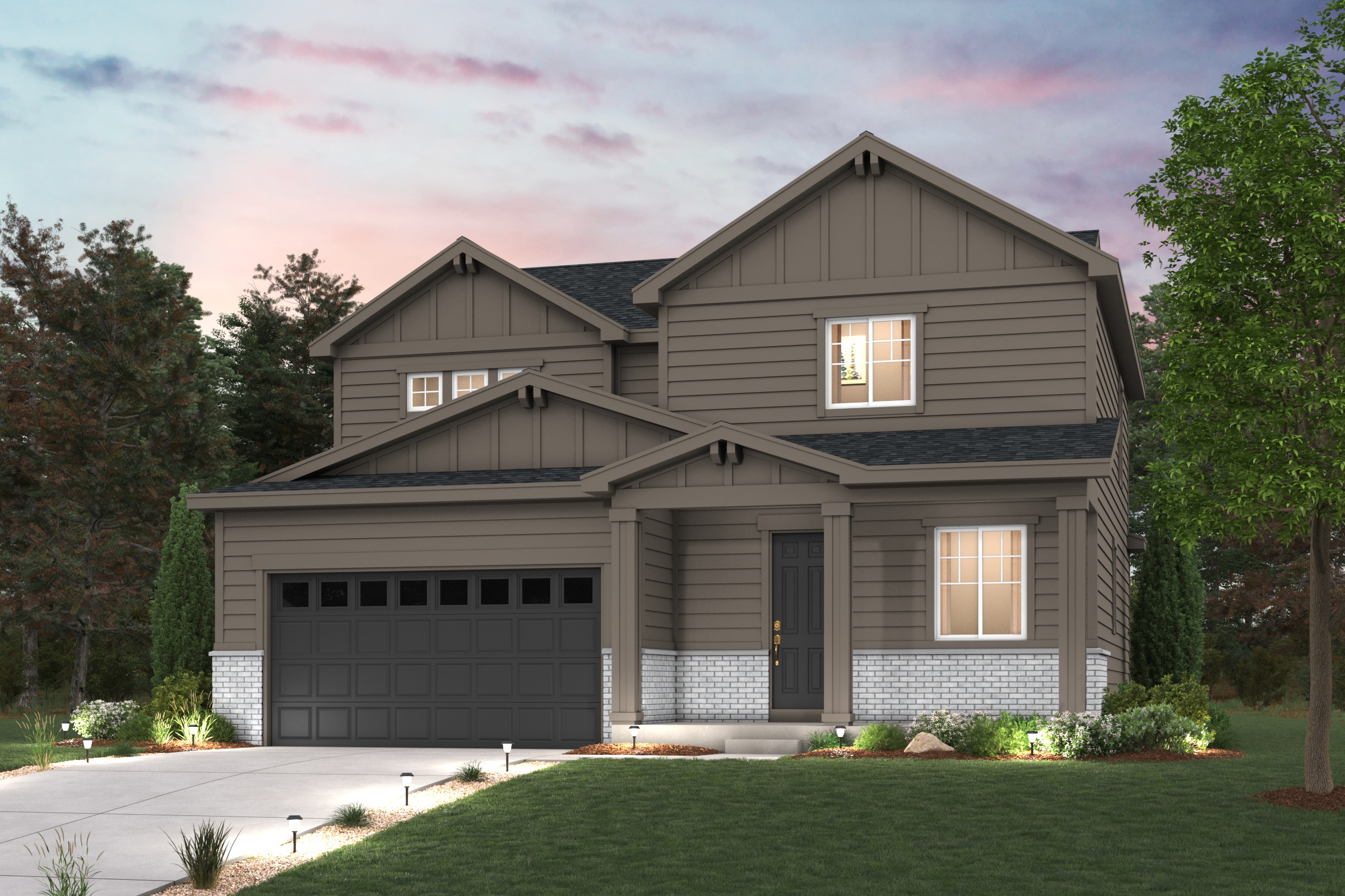 A house with a garage.