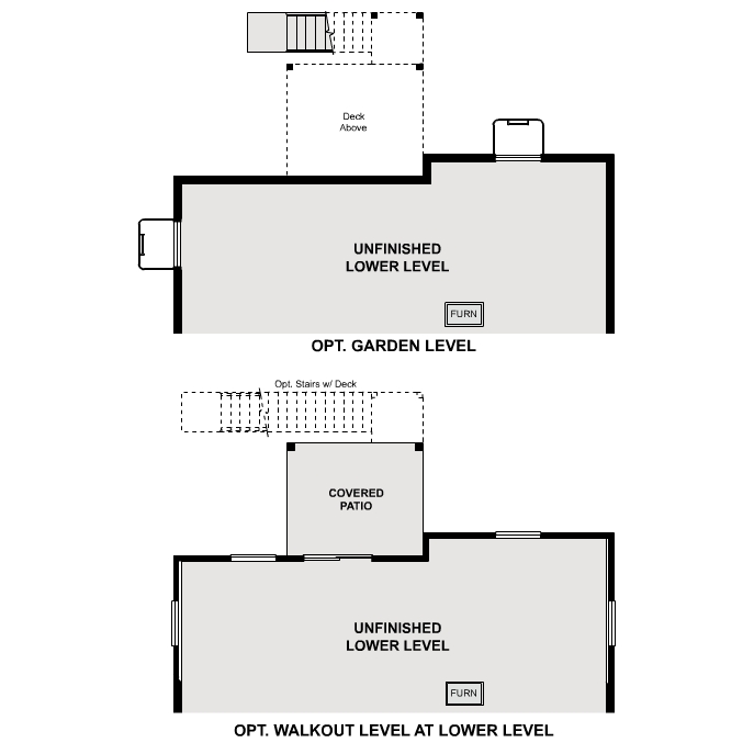Diagram. Powell Floorplan, Basement Options