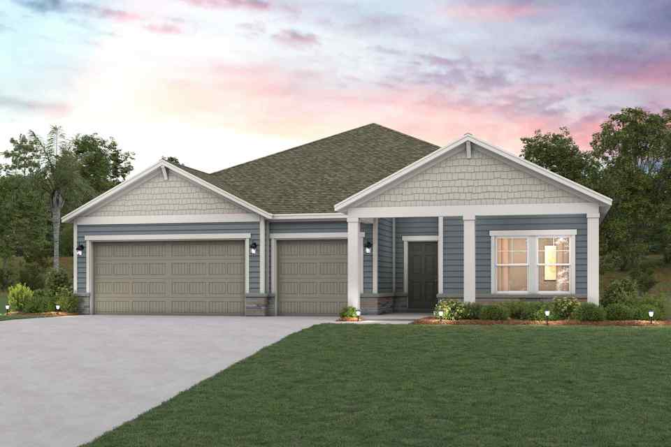 A house with a garage.