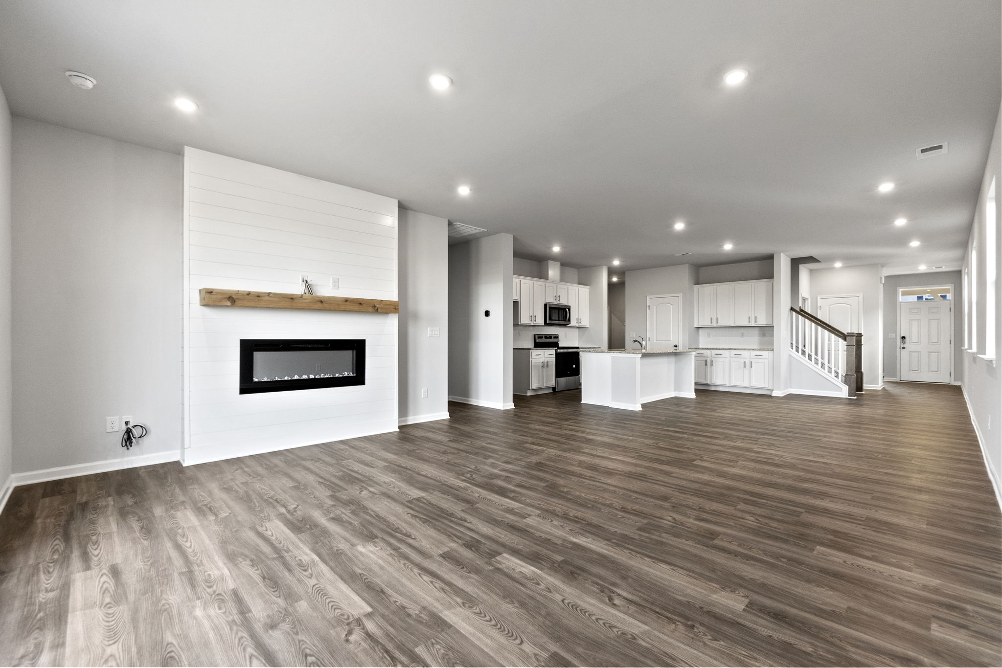 A large empty living room.