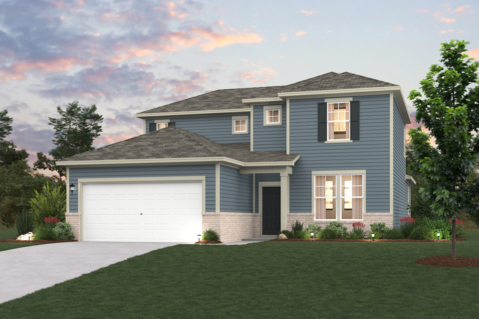 A house with a garage.