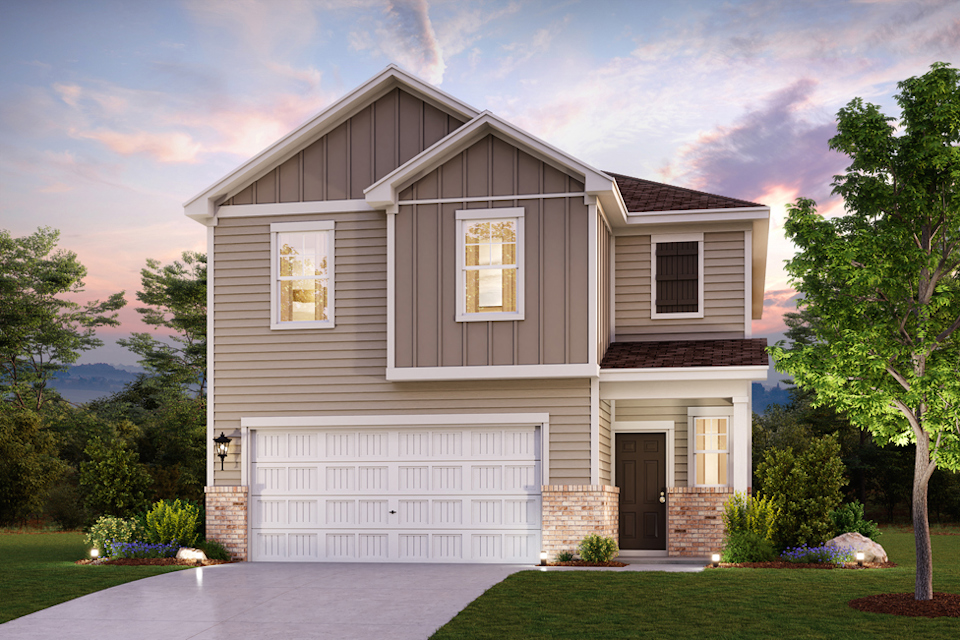 A house with a garage.