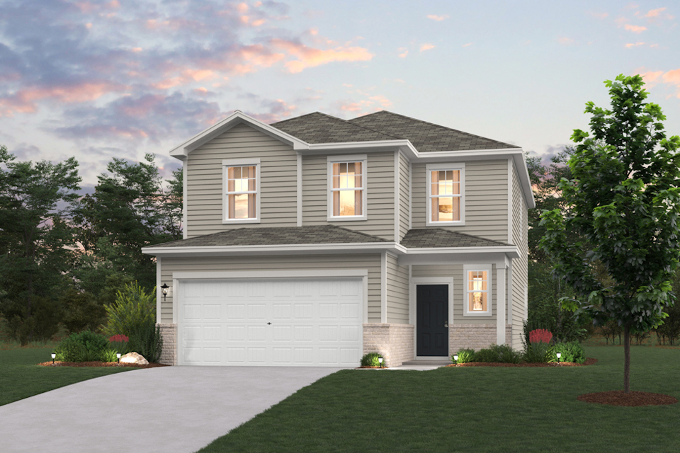 A house with a garage.
