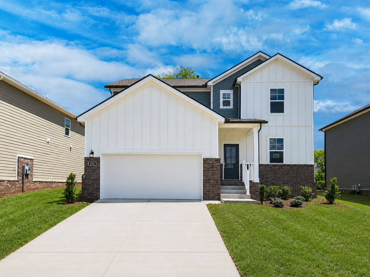 A house with a driveway.
