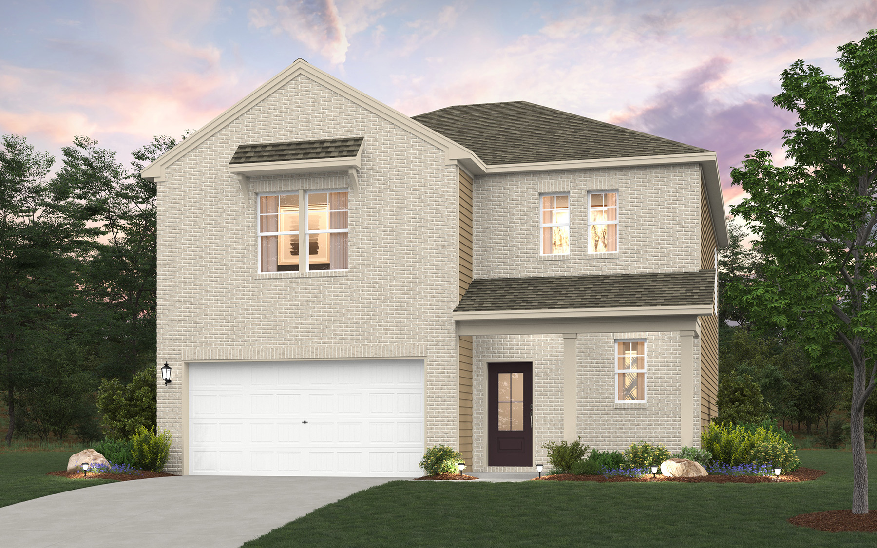 A house with a garage.