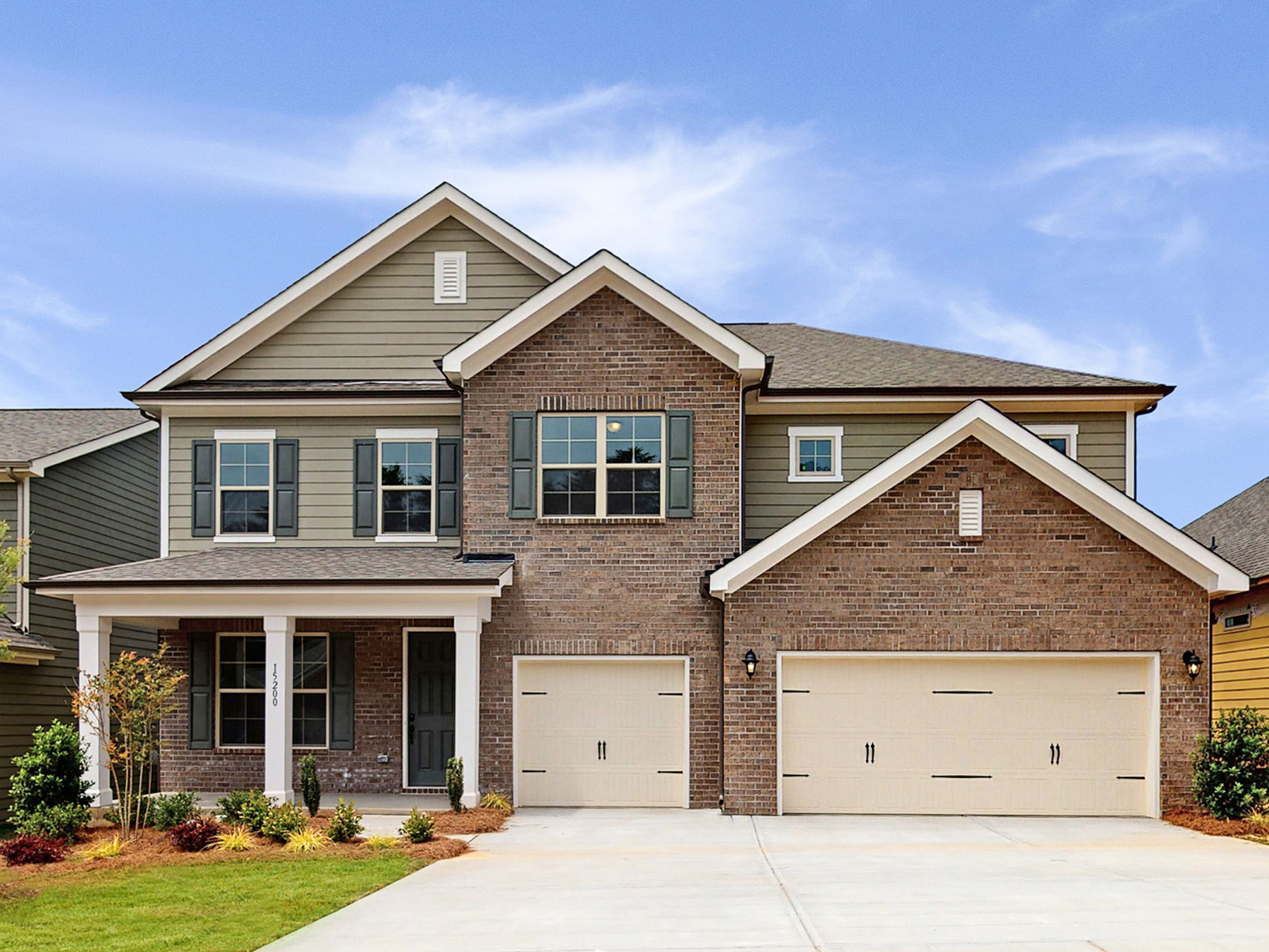 A house with a garage.
