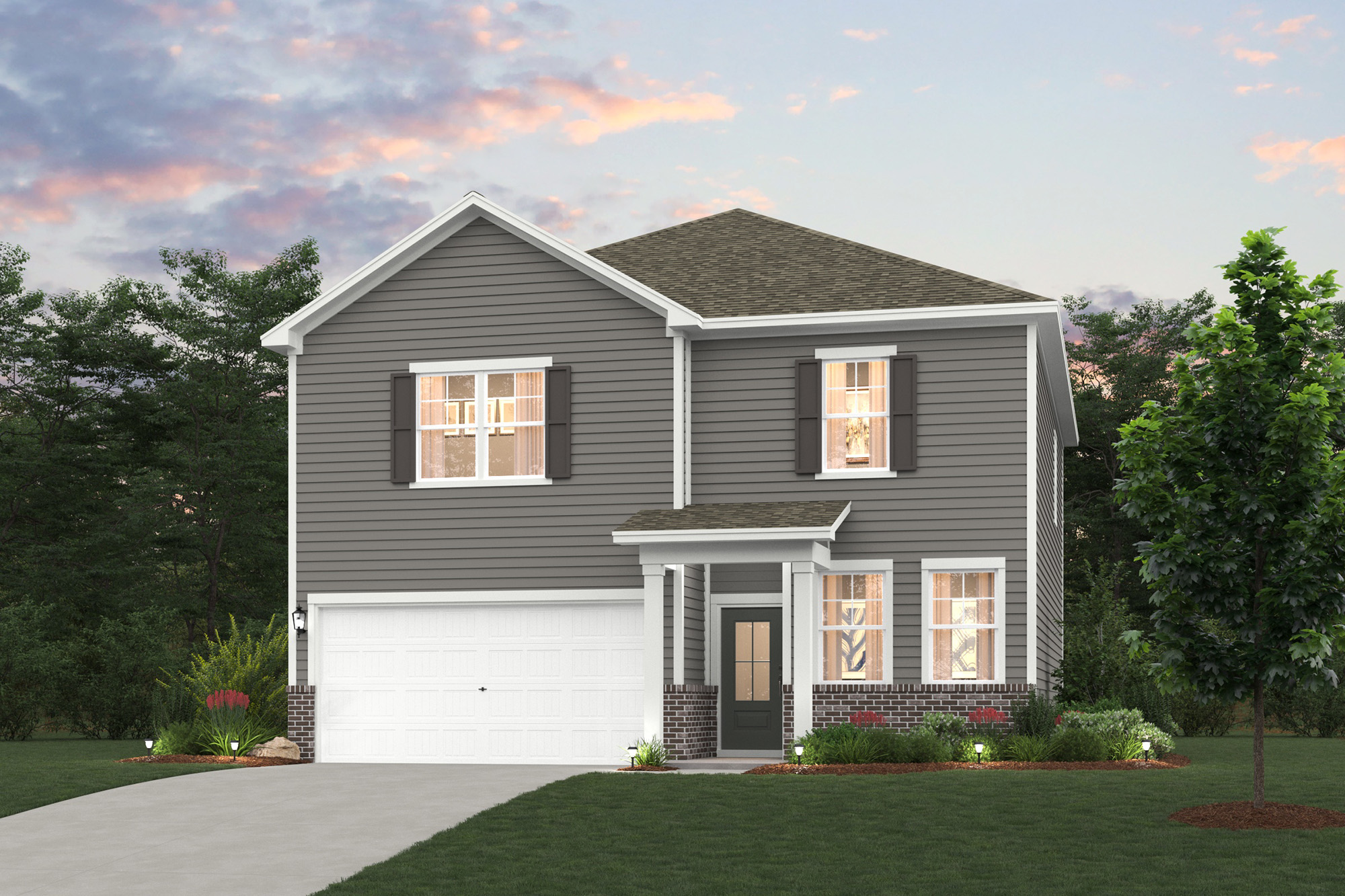 A house with a garage.