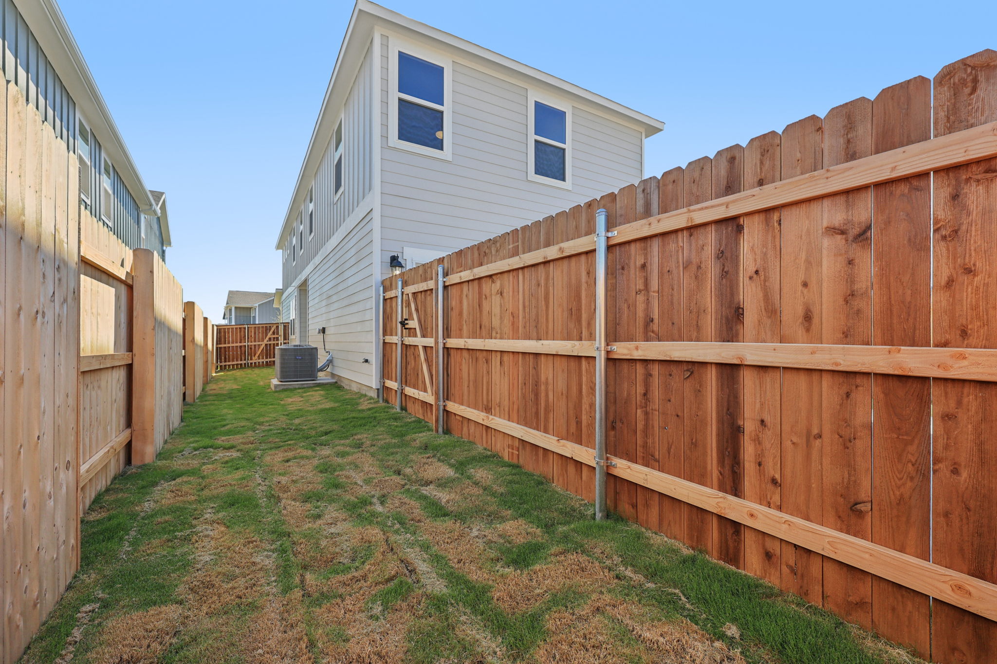 A row of wooden buildings.