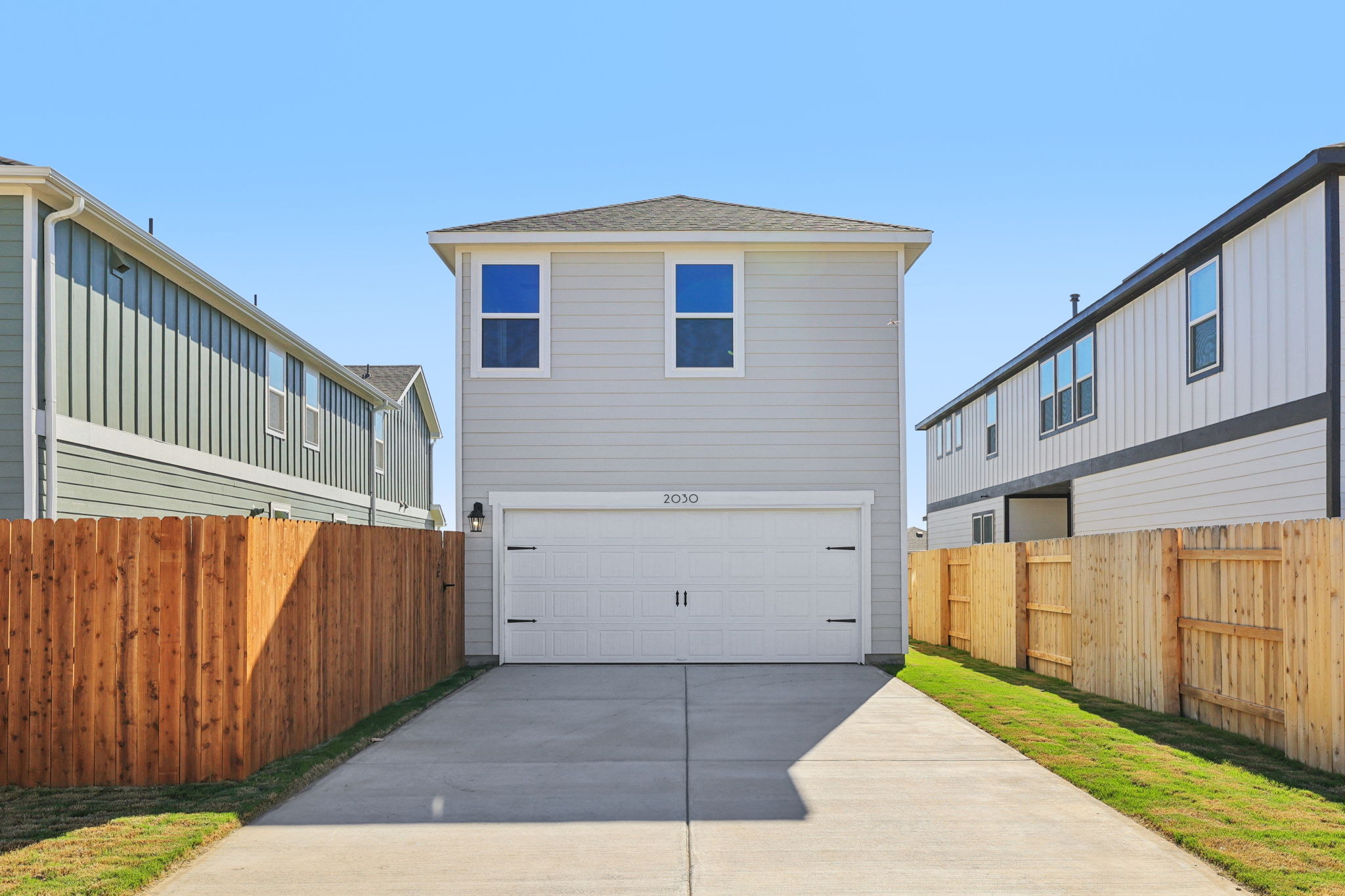 A building with a garage.