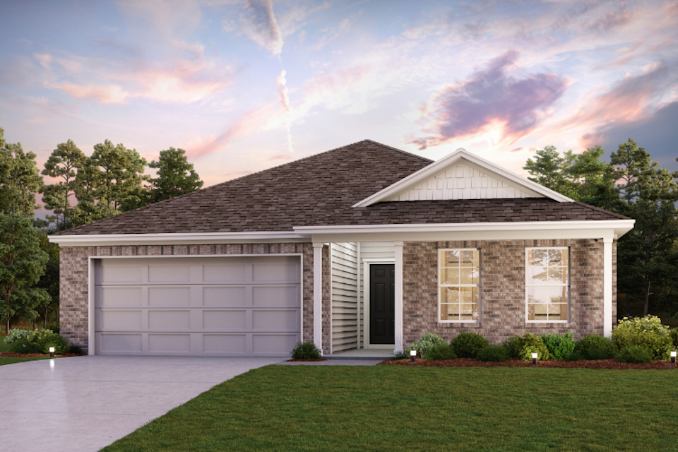 A house with a garage.