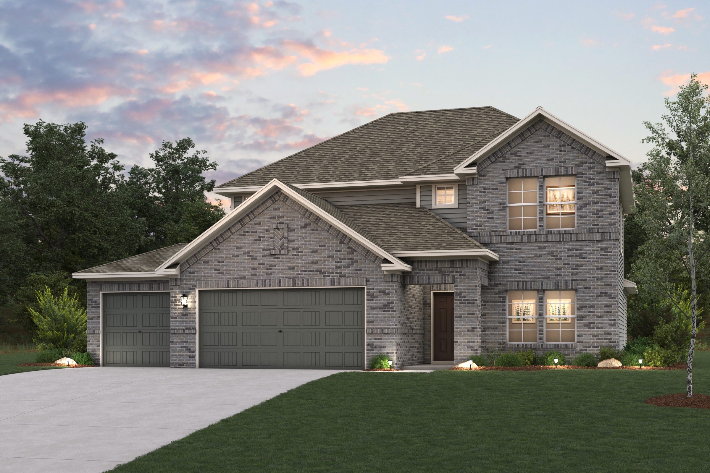 A house with a garage.