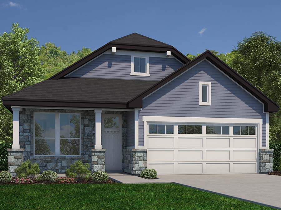 A house with a garage.