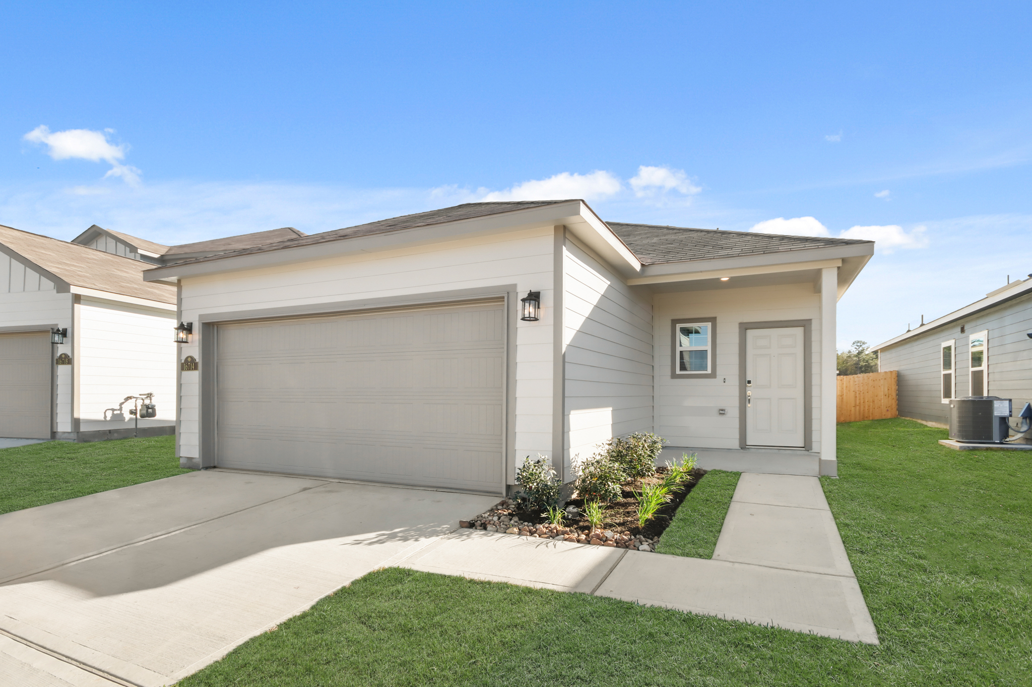 A house with a garage.