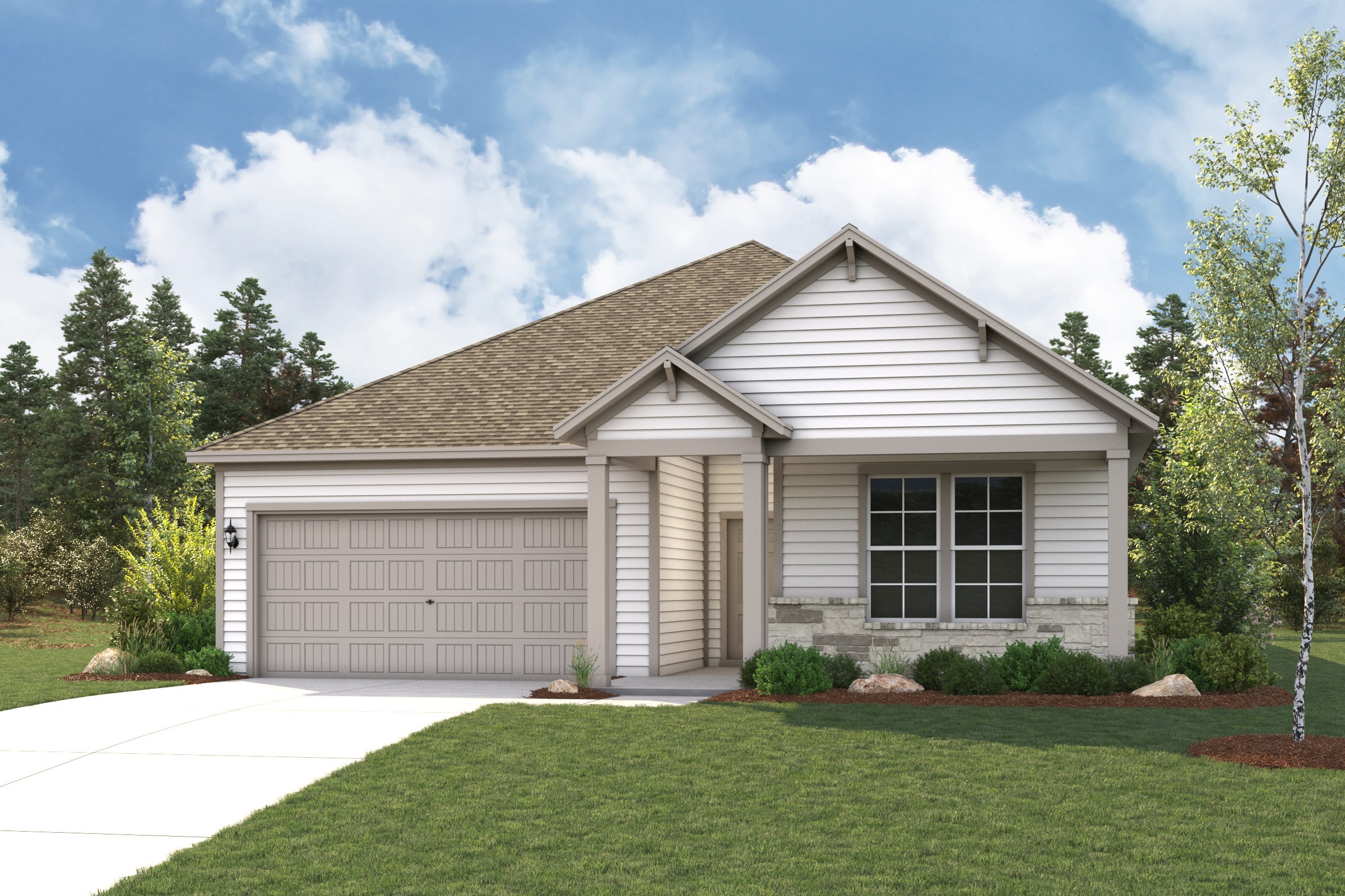 A house with a garage.