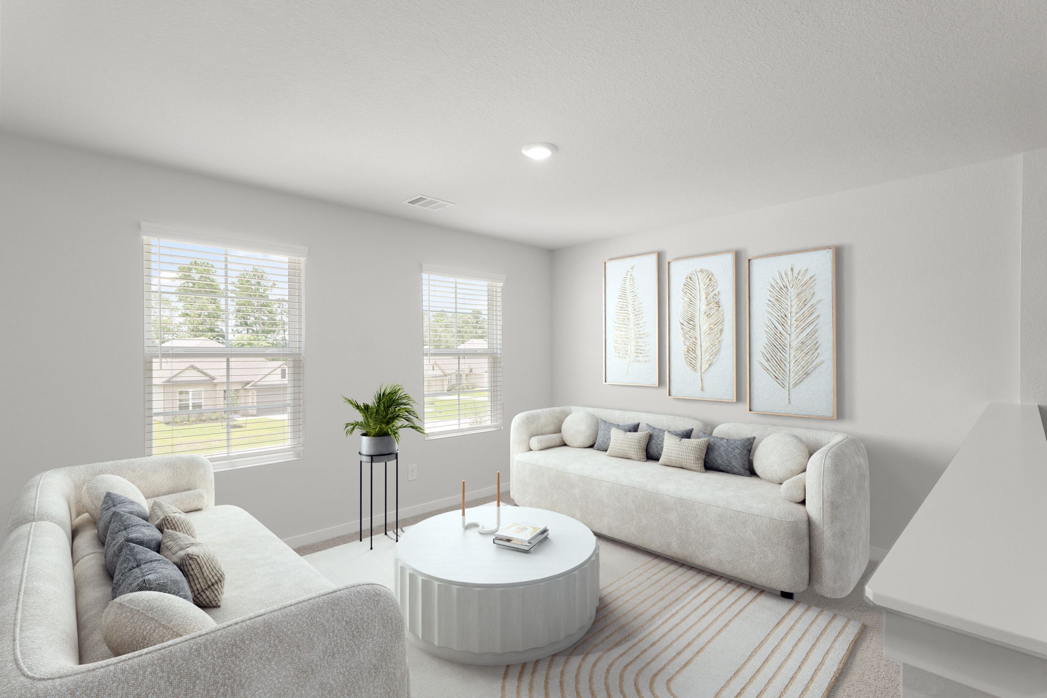 A living room with a couch and a coffee table.