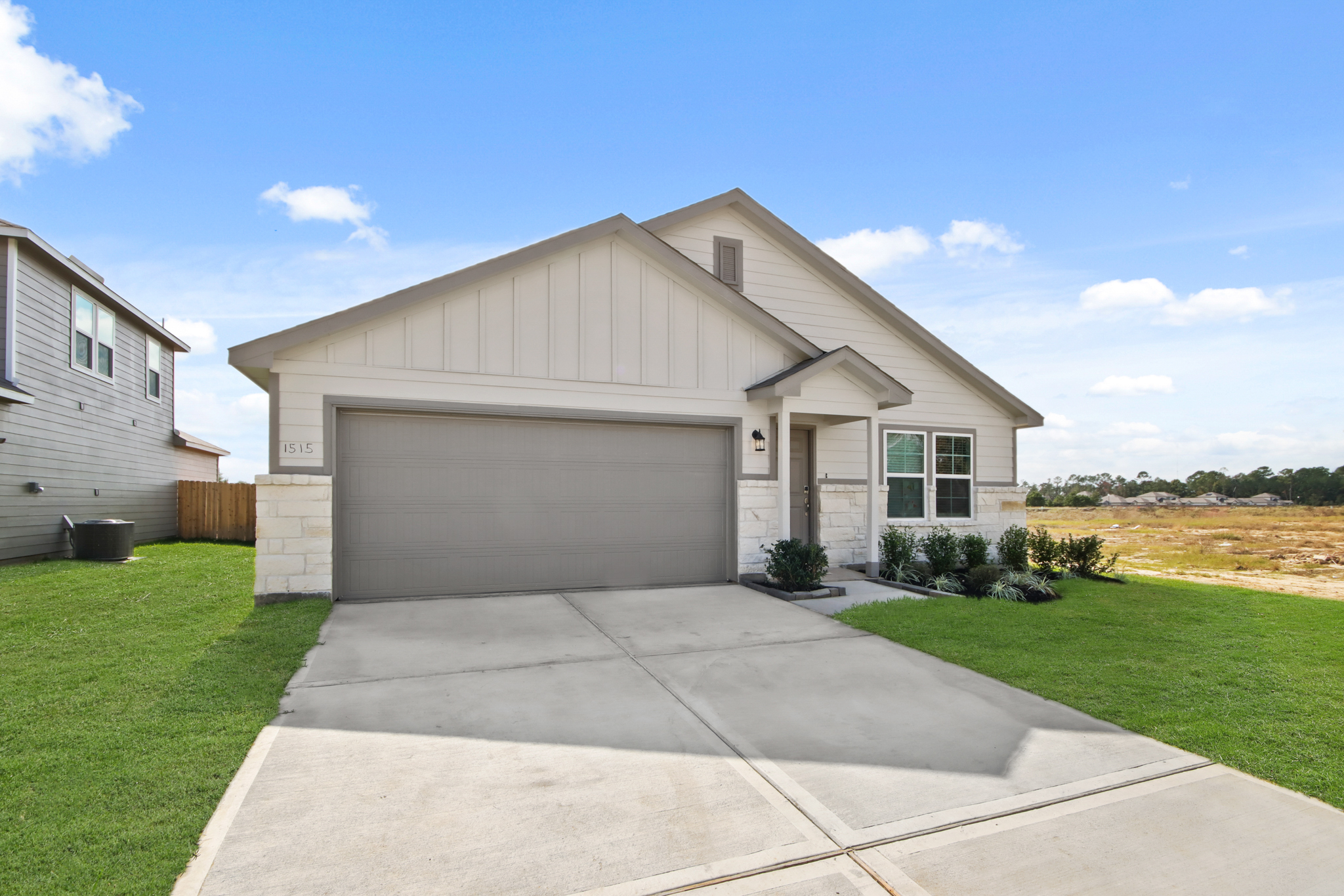 A house with a garage.