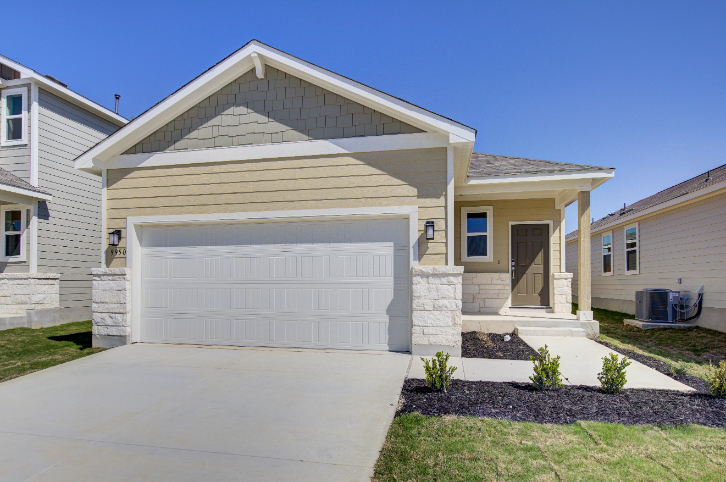 A house with a garage.