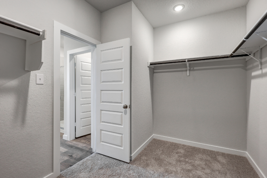 A room with white doors.