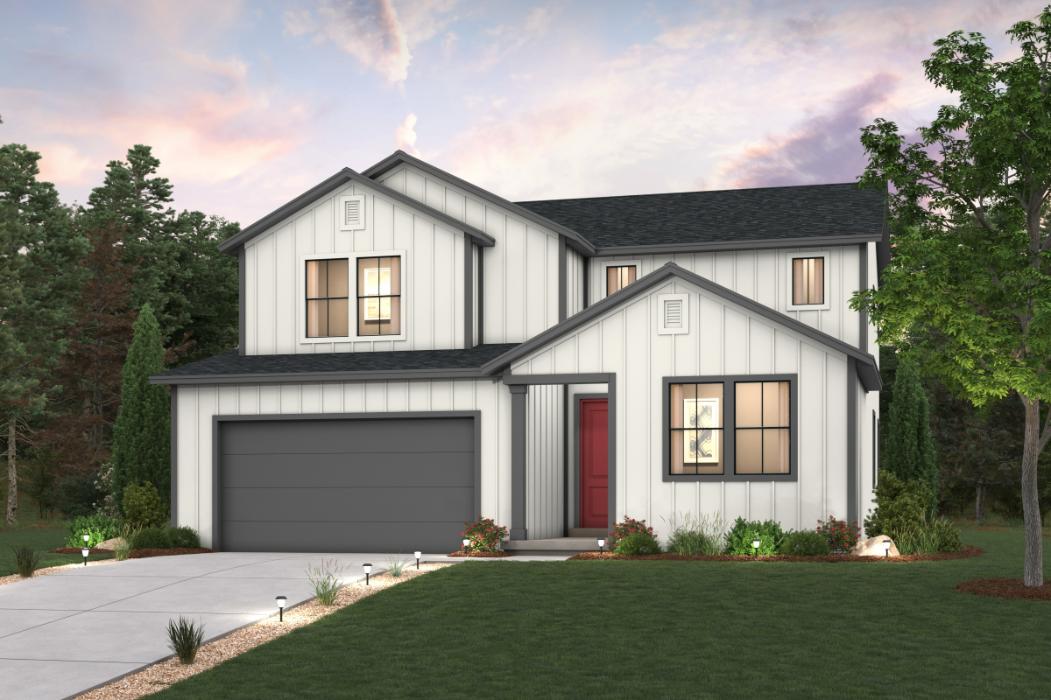 A house with a garage.