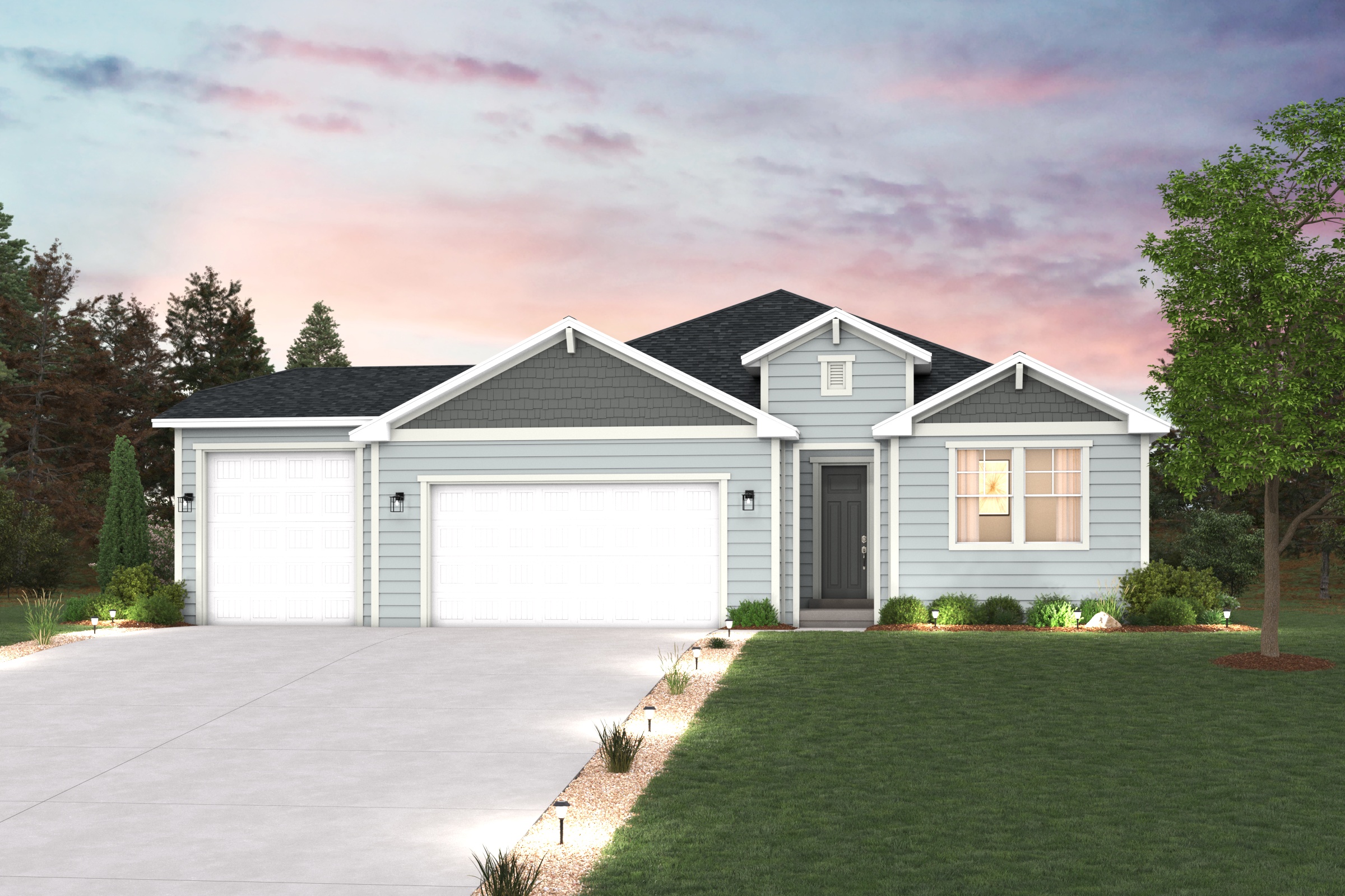 A house with a driveway.