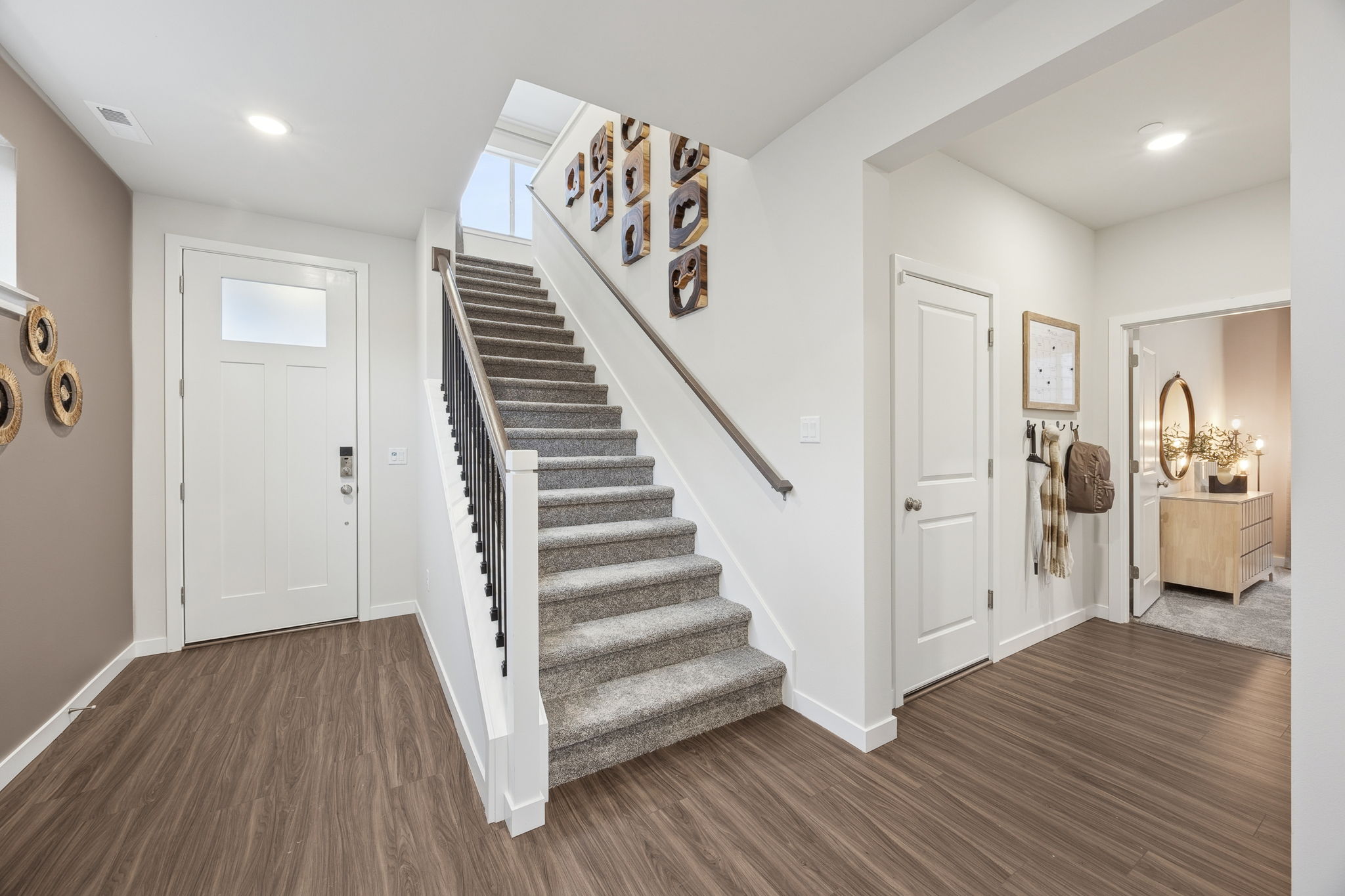 A staircase in a house.