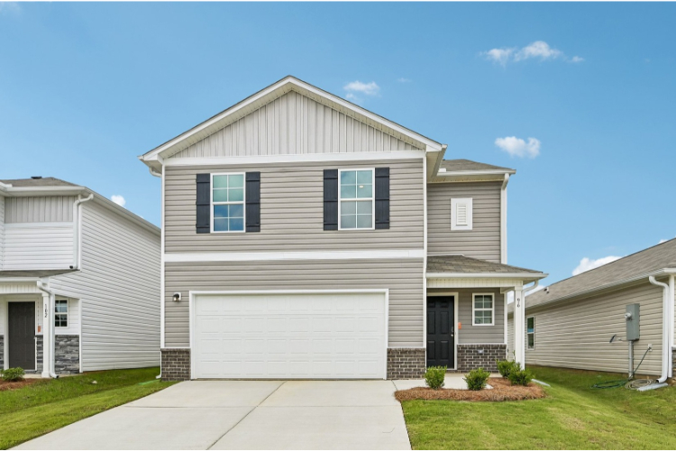 A house with a garage.