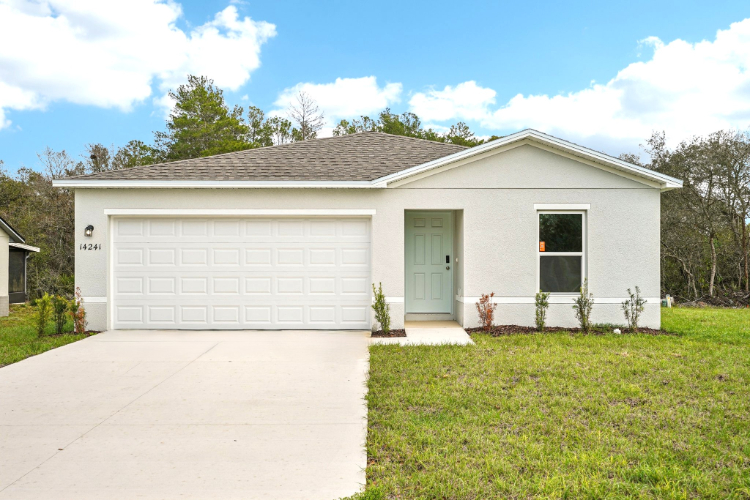 A house with a garage.