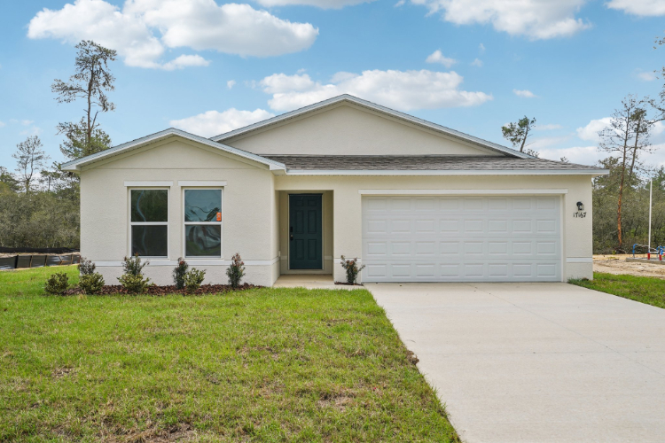 A house with a garage.