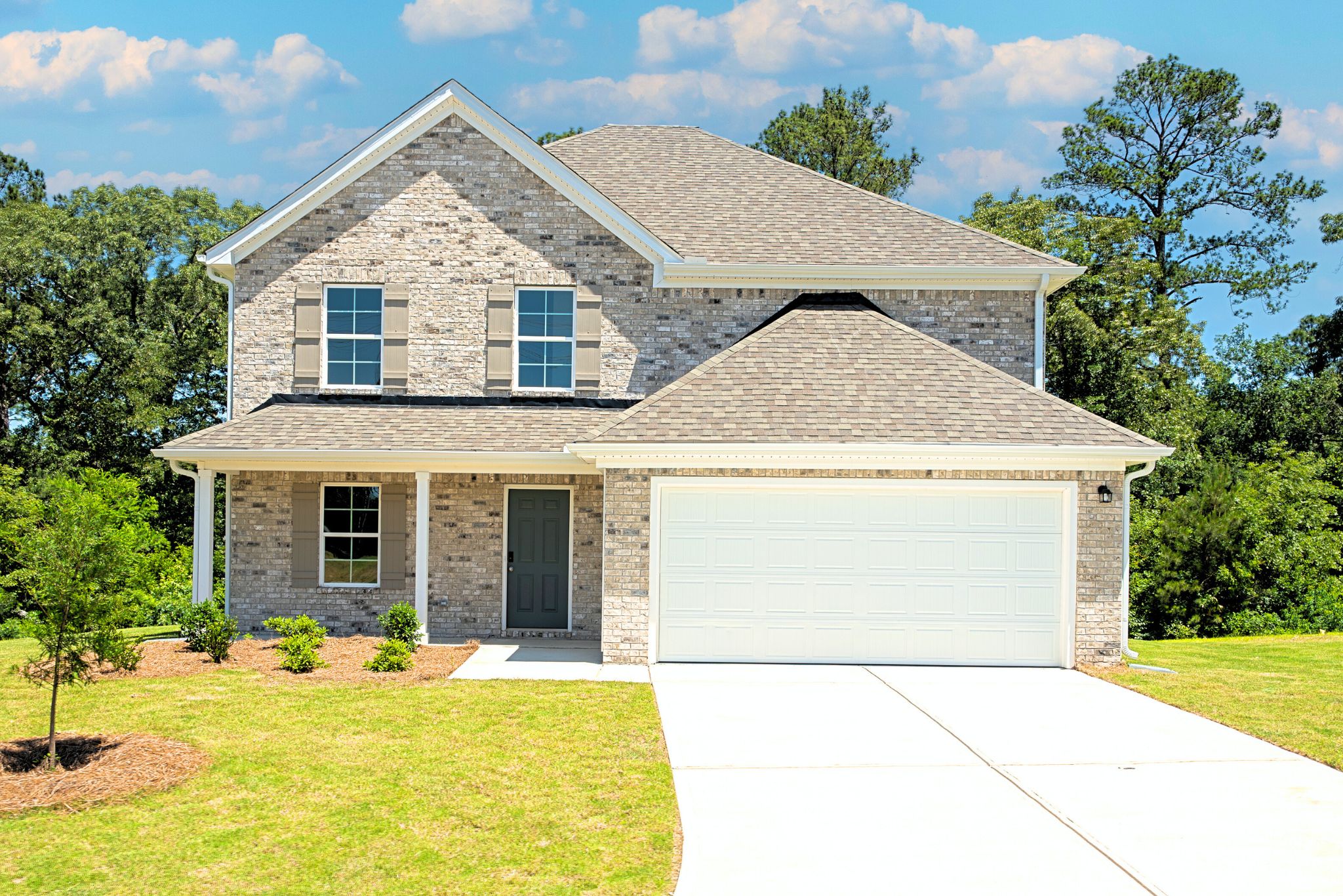 A house with a garage.