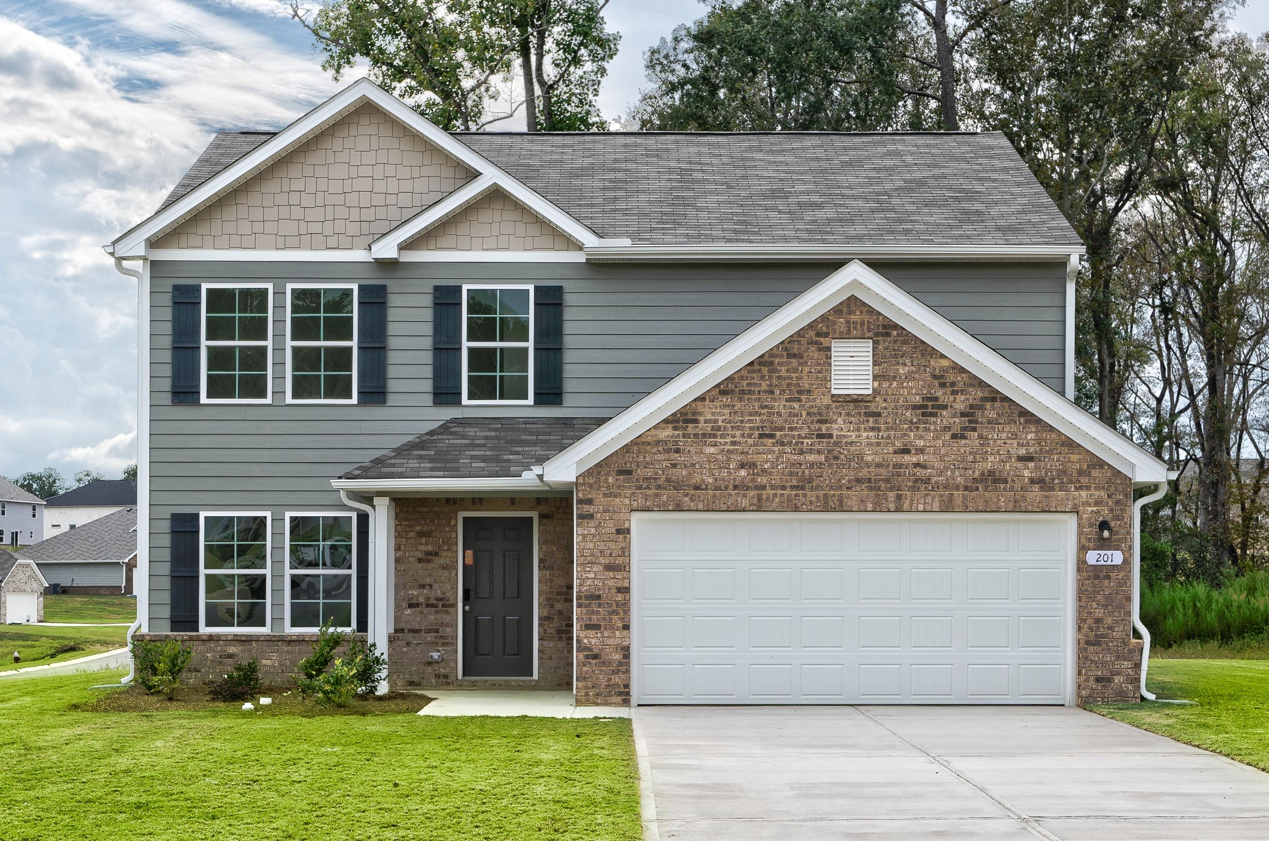 A house with a garage.